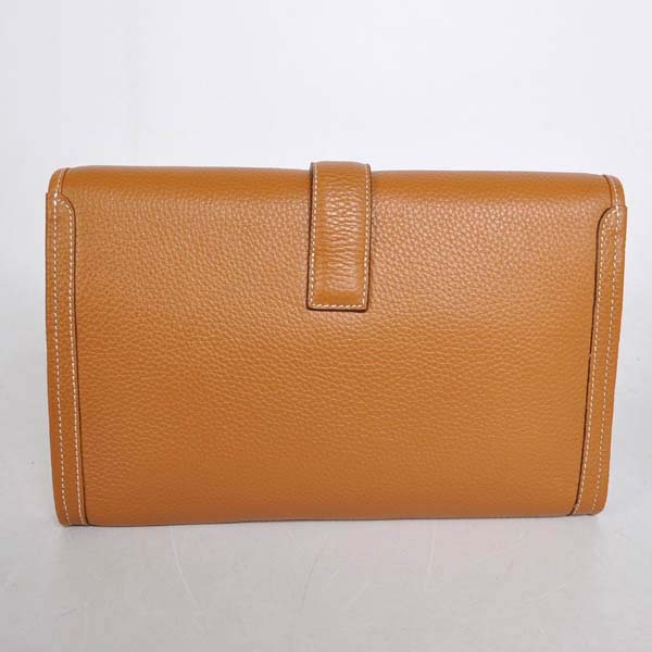 High Quality Hermes Jige Large Clutch Handbag Light Coffee 1053 Replica - Click Image to Close